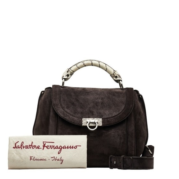 Authentic Salvatore Ferragamo Sofia Suede Satchel